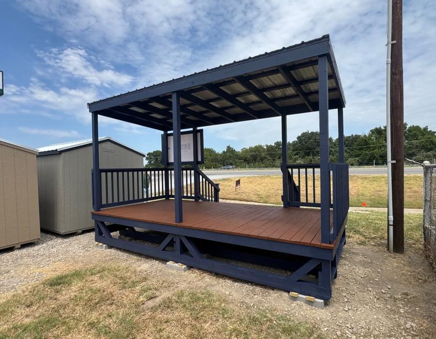 Portable freestanding deck built on pressure treated beams